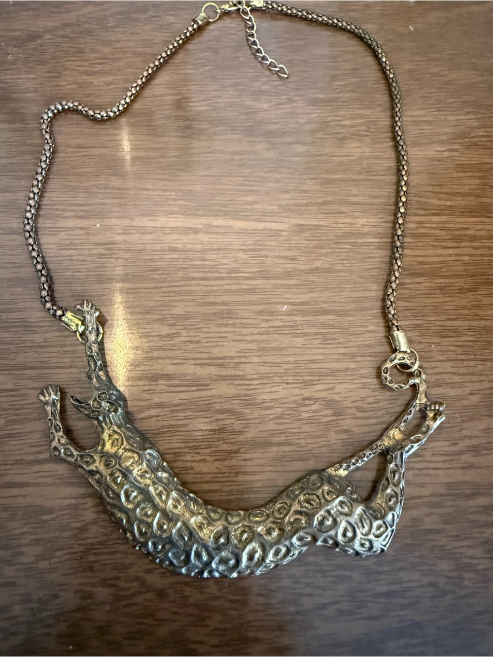 Source Unknown Gold-Tone Leopard Collar Necklace